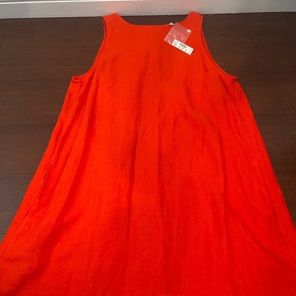 nwt madewell mini shift Sleeveless Red Dress linen bright flame small - Picture 9 of 13